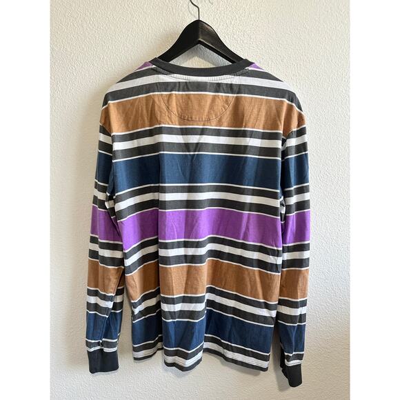 Guess Originals Mens Block Stripe Long Sleeve Retro Inspired Shirt Size M - Picture 2 of 6